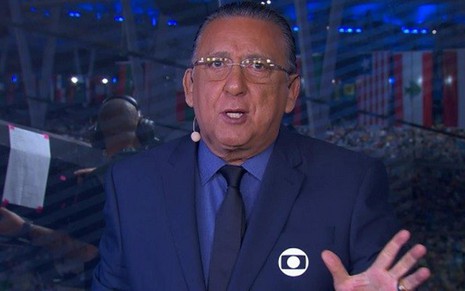 Galvão Bueno na abertura dos Jogos Olímpicos do Rio de Janeiro, na sexta - Reprodução/TV Globo