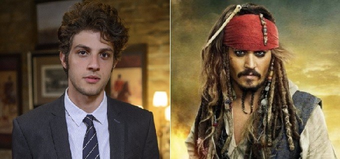 Chay Suede em Babilônia (2015) e Johnny Depp em pôster de Piratas do Caribe (2011) - Alex Carvalho/Divulgação