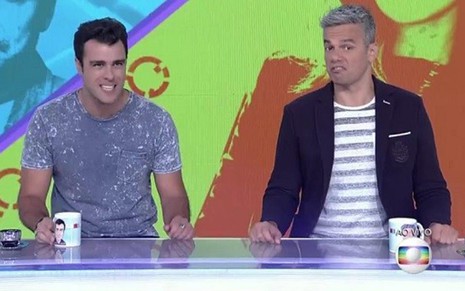 Joaquim Lopes e Otaviano Costa no Vídeo Show de ontem, que perdeu para a Record - Reprodução/TV Globo