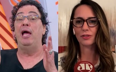 O comentarista Walter Casagrande no Globo Esporte (à esquerda) e a comentarista Ana Paula Henkel no Os Pingo nos Is, na Jovem Pan