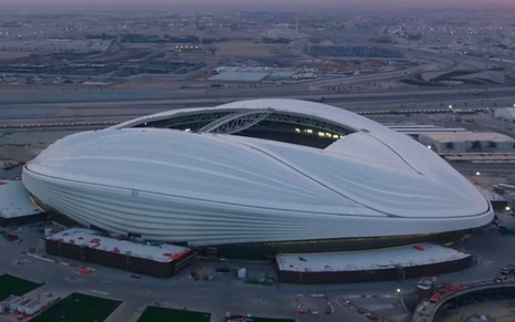 Vista aérea do estádio Al Janoub, que será um dos palcos dos jogos da Copa do Mundo do Catar