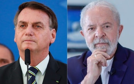 Montagem de fotos com Jair Bolsonaro (PL) e Luiz Inácio Lula da Silva (PT)