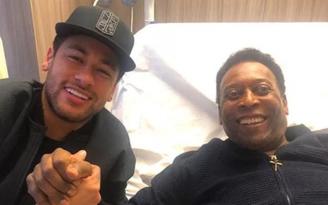 Neymar e Pelé em foto em hospital, tirada em 2019