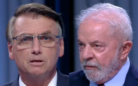Lula e Bolsonaro em debate na Globo