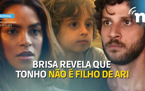 Brisa (Lucy Alves) fala que Tonho (Vicente Alvite) não é filho de Ari (Chay Suede) em Traevssia