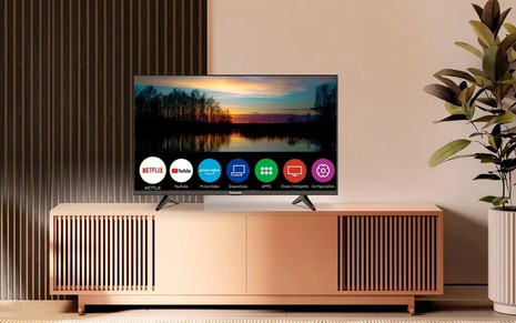Smart TV Panasonic exibindo menu de aplicativos