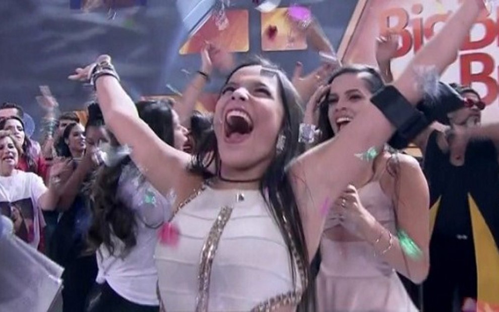 A participante Emilly Araújo comemora sua vitória na edição deste ano do Big Brother Brasil - Reprodução/Globo