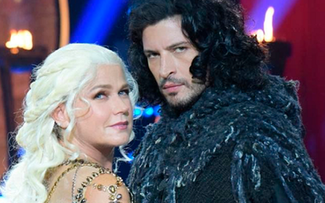 Xuxa e Leandro Lima como Daenerys Targaryen e Jon Snow, personagens de Game of Thrones - Divulgação/RecordTV