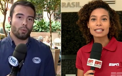 O ex-Fox Sports Juliano Lima e a ex-ESPN Débora Gares foram contratados pelo Grupo Globo - REPRODUÇÃO/FOX SPORTS/ESPN