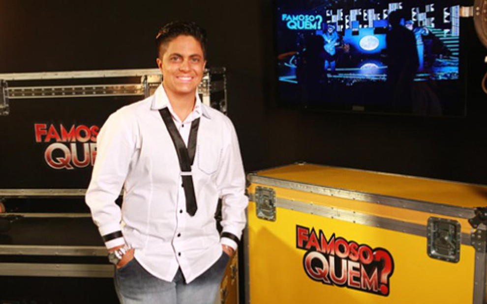 Thammy Miranda durante gravação do programa Famoso Quem?, do SBT, que terá novas gravações - Roberto Nemanis/SBT