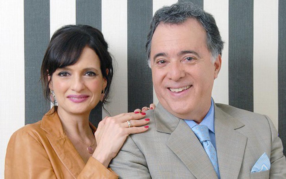 Denise Fraga e Tony Ramos, que interpretam o casal Aurora e Reinaldo Rangel em A Mulher do Prefeito - Zé Paulo Cardeal/TV Globo