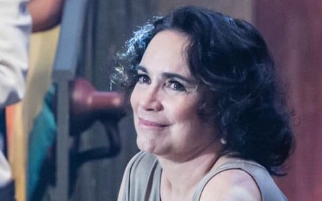 A atriz Regina Duarte durante gravação do Altas Horas especial de aniversário, sobre telenovelas - Dri Spacca/NTV