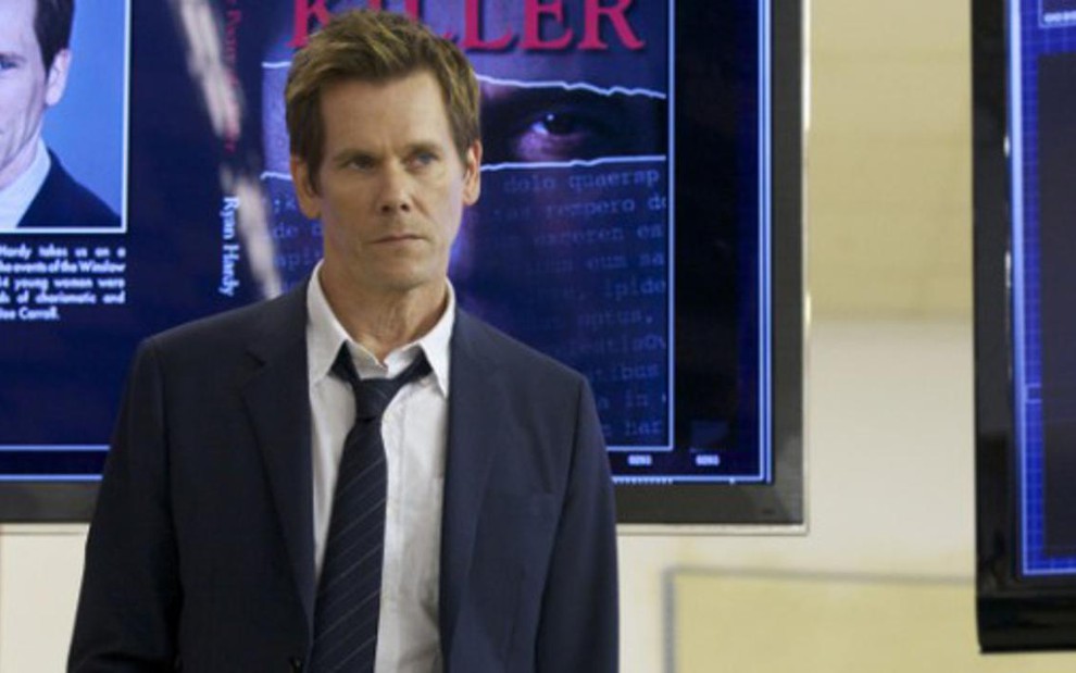 O ator Kevin Bacon como Ryan Hardy, agente aposentado do FBI na série The Following - Divulgação/FOX