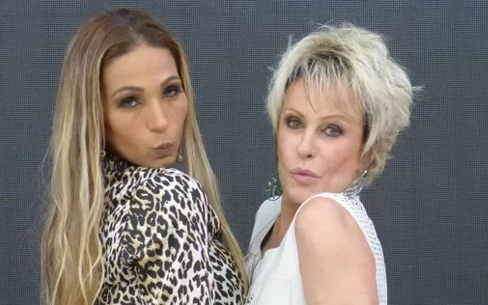 Valesca Popozuda e Ana Maria Braga fazem pose 'beijinho no ombro' no Mais Você de sexta-feira (9) - Divulgação/TV Globo