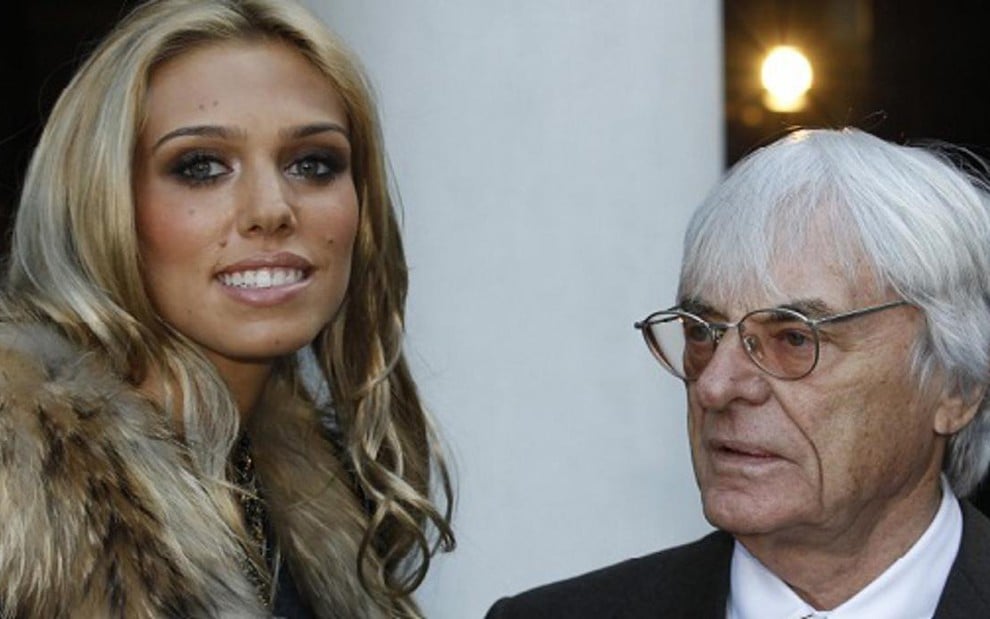 A socialite Petra Ecclestone ao lado do pai, o magnata da Fórmula 1 Bernie Ecclestone - Reprodução