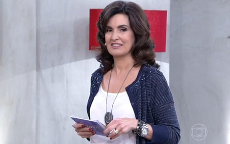 Fátima Bernardes no cenário do Encontro, seu programa na Globo; atração tem tanto ibope quanto Chaves - Reprodução/TV Globo