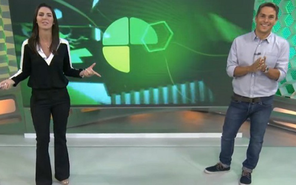 Glenda Kozlowski e Ivan Moré apresentam o Esporte Espetacular, da Globo, no domingo (23) - Reprodução/TV Globo