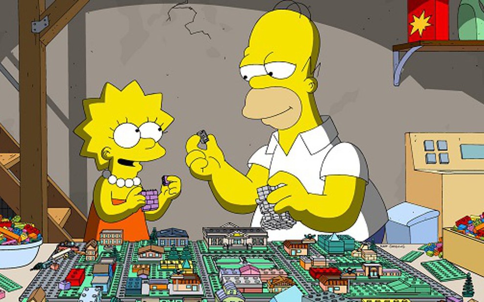 Os personagens Lisa Simpson e Homer na 25ª temporada de Os Simpsons, atração mais longeva dos EUA - Divulgação/Fox