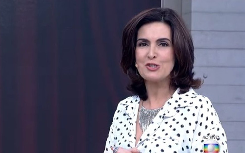 A apresentadora Fátima Bernardes durante o Encontro de sexta (29), que perdeu para Tom & Jerry - Reprodução/TV Globo