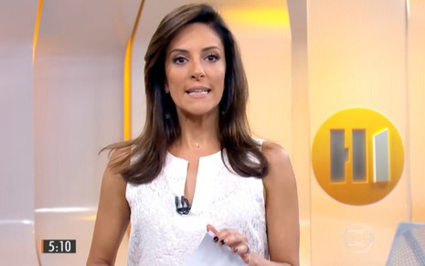 Monalisa Perrone no Hora 1 da última sexta-feira; ela foi trabalhar hoje (7), mas não conseguiu entrar no ar - Reprodução/TV Globo