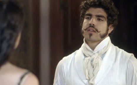 Caio Castro (Pedro) em Novo Mundo; príncipe se encanta por mulher de calça comprida - Reprodução/TV Globo