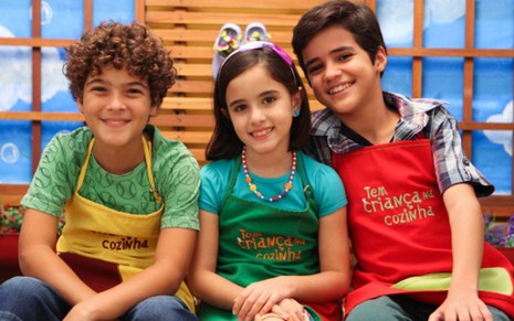 Thiago, Lara e Drico são os novos apresentadores do Tem Criança na Cozinha - Divulgação/Gloob