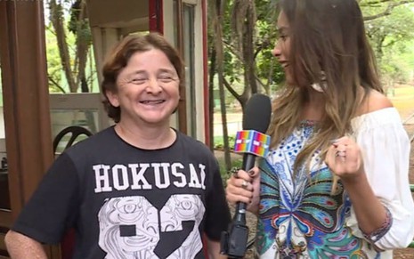 O ator e comediante Ferrugem em entrevista à reporter Marcela Monteiro, no Vídeo Show  - Reprodução/Globo