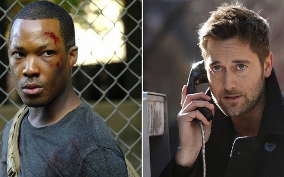 Os atores Corey Hawkins em 24 Horas: O Legado (à esq.) e Ryan Eggold em filhote de Blacklist - Reprodução/Fox/NBC