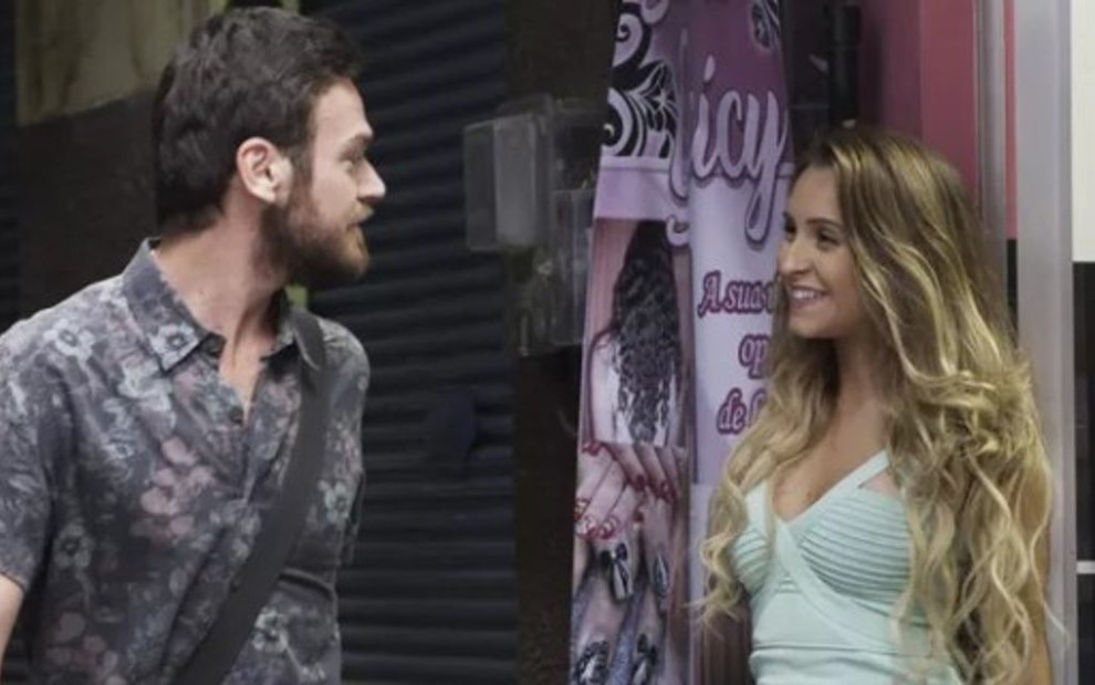 Emilio Dantas (Rubinho) e Carla Diaz (Carine) em cena de A Força do Querer: romance oculto - Divulgação/TV Globo