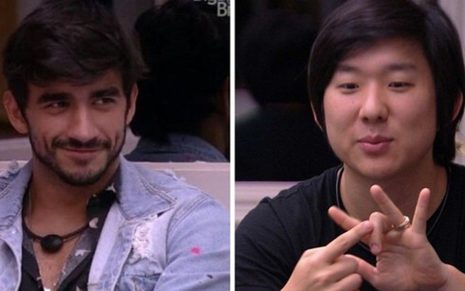 Montagem com Guilherme Napolitano e Pyong Lee, participantes do Big Brother Brasil 20