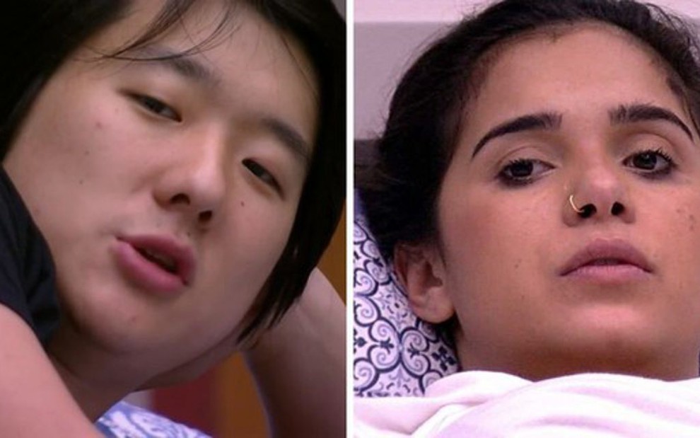 Reprodução de imagem de Pyong Lee e Gizelly Bicalho, participante do Big Brother Brasil 20