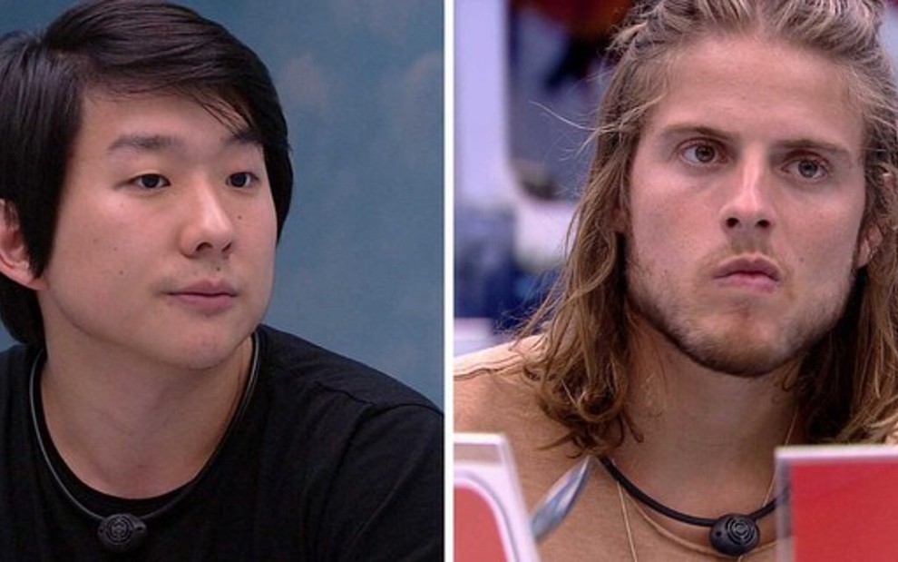 Reprodução de imagem de Pyong Lee e Daniel Lenhardt, participantes do Big Brother Brasil 20