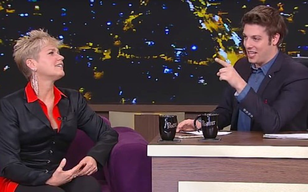 Xuxa em entrevista a Fábio Porchat na Record, em 2016