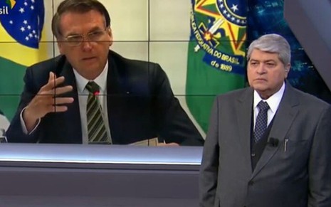 Datena em entrevista com Jair Bolsonaro para o Brasil Urgente, realizada em dezembro