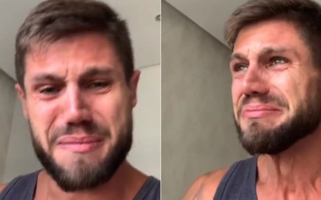 Jonas Sulzbach chorando em vídeo publicado no Instagram