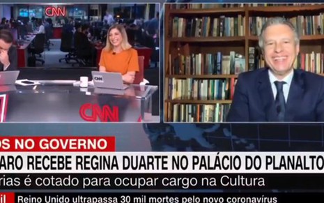 Reinaldo Gottino e Daniela Lima na bancada do CNN 360º