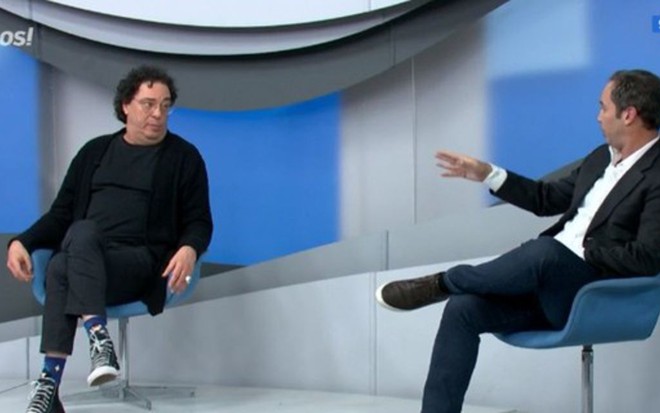 Reprodução de imagem de Walter Casagrande e Caio Ribeiro no programa Bem Amigos do SporTV
