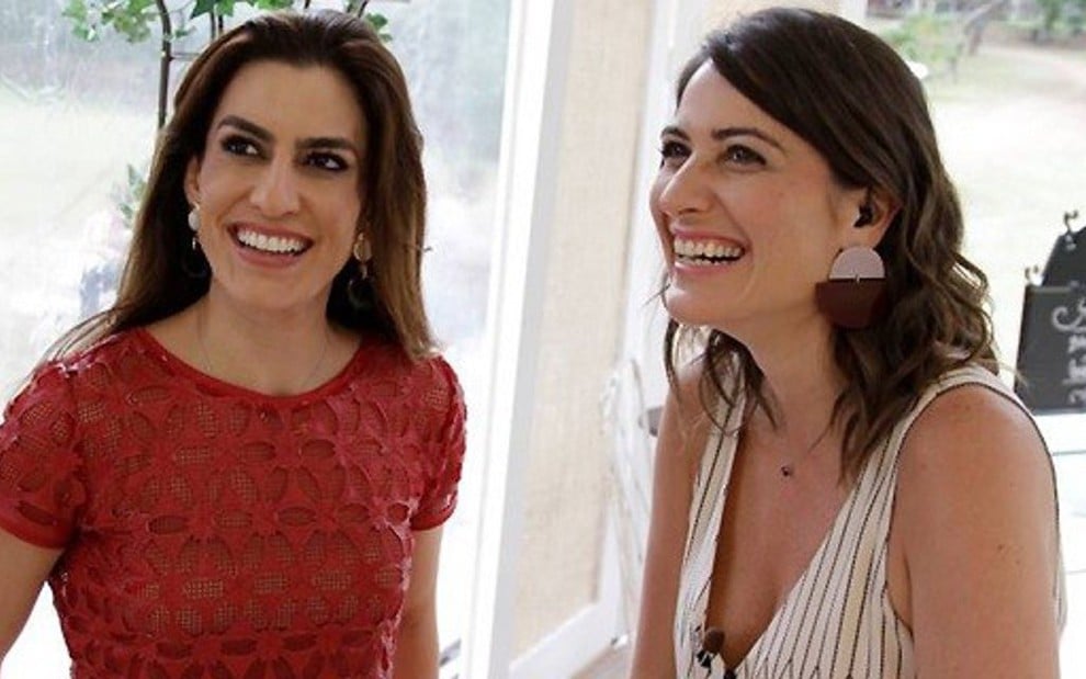 Ticiana Villas Boas e Carol Fiorentino em gravação de Bake Off; a segunda substitui a primeira - 