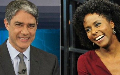 Os jornalistas William Bonner e Maju Coutinho são apontados como um possível casal - Reprodução/TV Globo