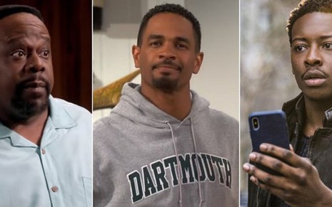 Cedric the Entertainer (à esq.), Damon Wayans Jr. e Brandon Micheal Hall são a nova cara da CBS - Imagens: Divulgação/CBS