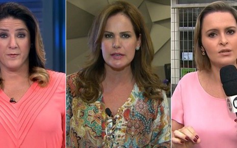 Pelajo, Ceribelli e Ana Paula Campos: profissionais perderam postos de apresentadoras - Reprodução/TV Globo
