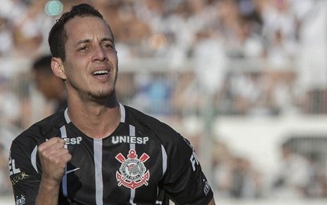 O meia Rodriguinho comemora gol na vitória do Corinthians sobre a Ponte Preta - Daniel Augusto Jr./Agência Corinthians