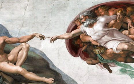 A Criação de Adão, obra de Michelangelo que representa a origem da humanidade - Reprodução