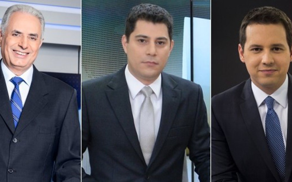 Mudanças de William Waack, Evaristo Costa e Dony De Nuccio geraram dança das cadeiras - Fotos: Divulgação/TV Globo
