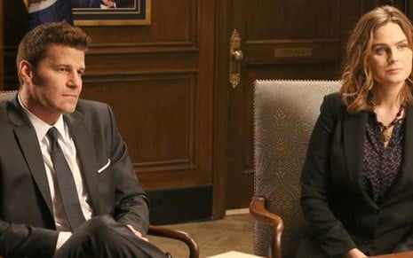 Os atores David Boreanaz e Emily Deschanel, protagonistas das série Bones, da Fox - Divulgação/Fox