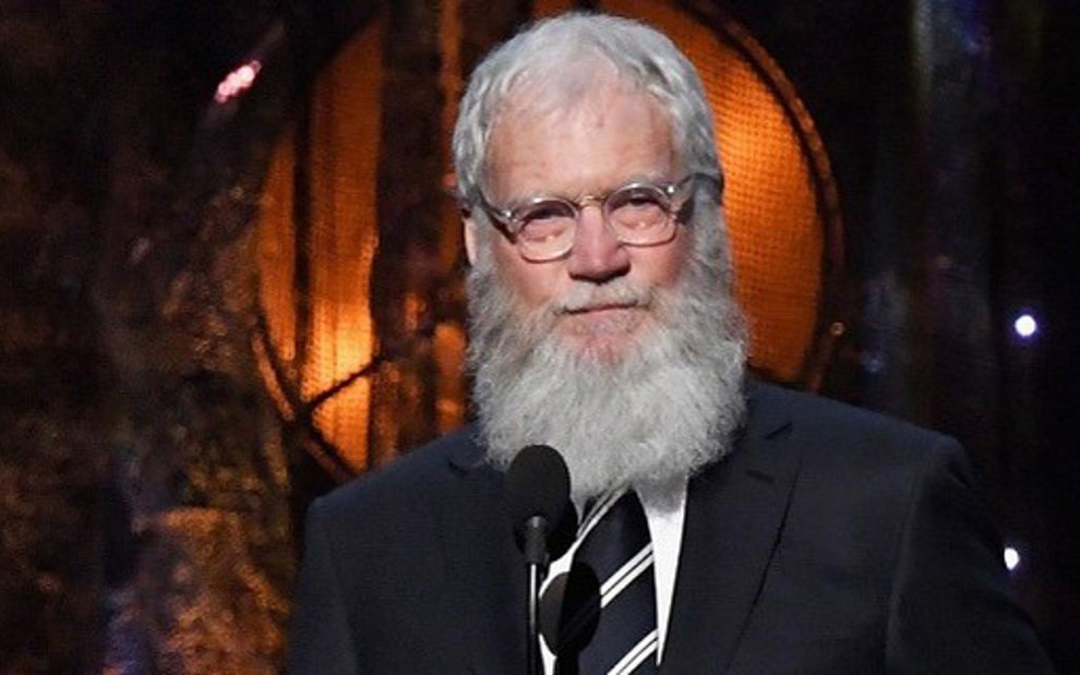 O apresentador e comediante David Letterman no Hall da Fama do Rock, em abril - Divulgação/Rock Hall of Fame