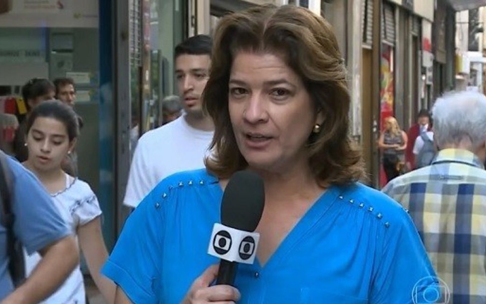 Delis Ortiz em uma das últimas reportagens da Globo em Buenos Aires, em dezembro de 2015 - Reprodução/TV Globo