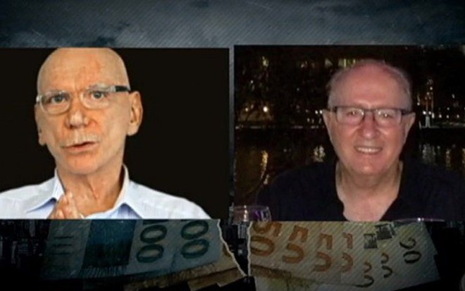 José Roberto e Antônio Luiz Lamacchia, sócios da Crefisa, em reportagem da Record - Reprodução/RecordTV