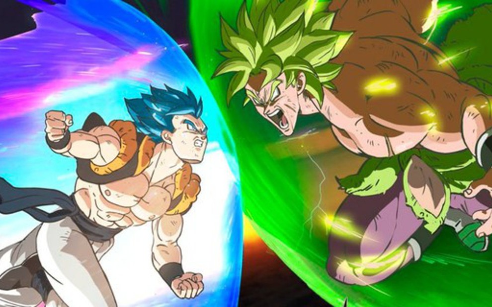 O personagem Gogeta, fusão de Goku e Vegeta, enfrenta o vilão Broly no novo filme de Dragon Ball - Divulgação/Toei Company