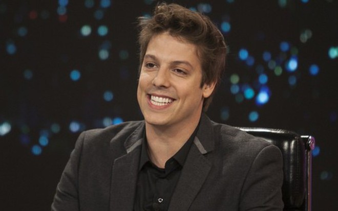 Fábio Porchat durante gravação de programa-piloto de seu talk show na Record - Edu Moraes/TV Record